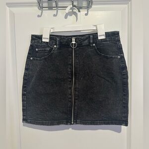 Garage Black Denim Mini Skirt